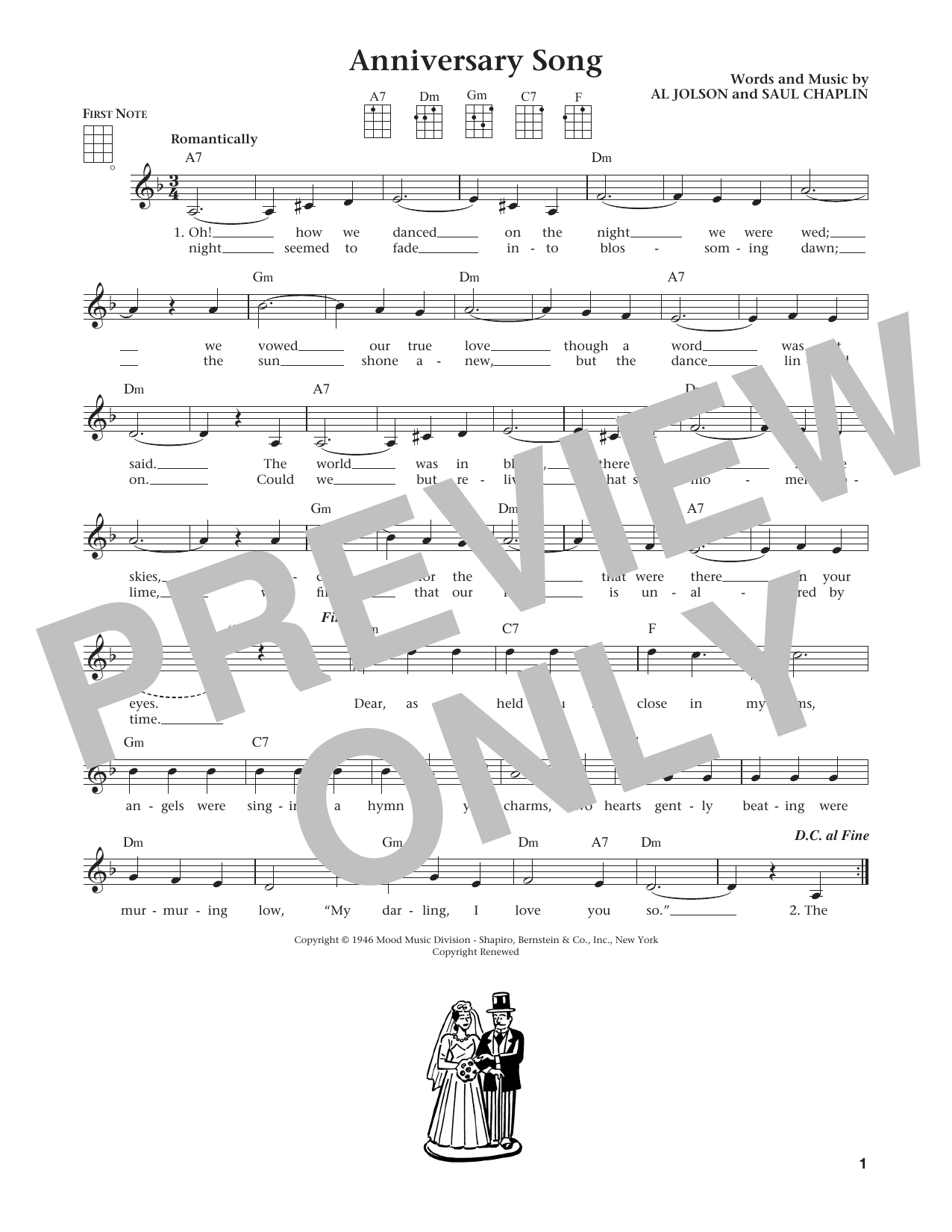 Saul Chaplin Anniversary Song (from The Daily Ukulele) (arr. Liz and Jim Beloff) Sheet Music Notes & Chords for Ukulele - Download or Print PDF