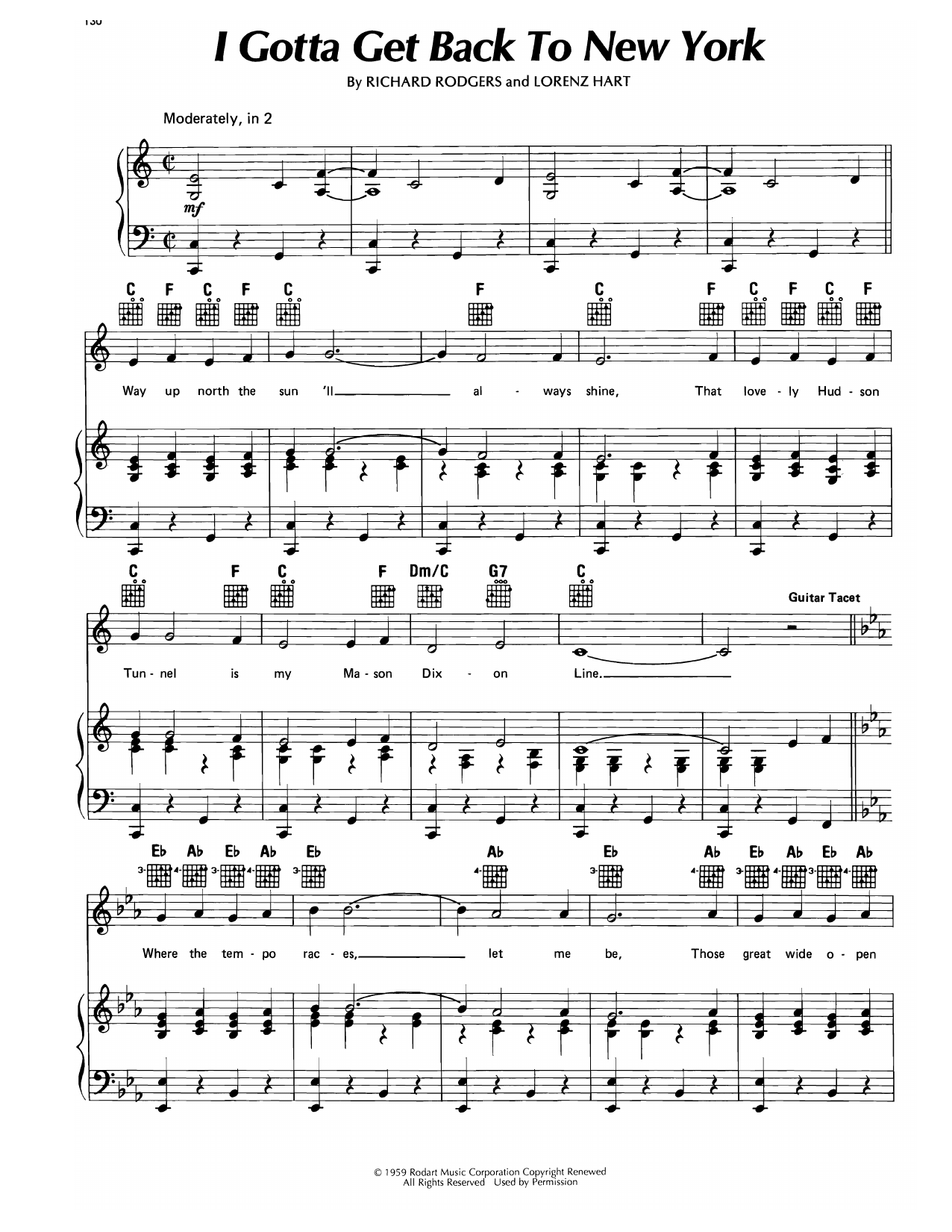 Al Jolson I Gotta Get Back To New York (from We'll Have Manhattan) Sheet Music Notes & Chords for Piano, Vocal & Guitar Chords (Right-Hand Melody) - Download or Print PDF Al Jolson I Gotta Get Back To New York (from We'll Have Manhattan) Sheet Music Notes & Chords for Piano, Vocal & Guitar Chords (Right-Hand Melody) - Download or Print PDF