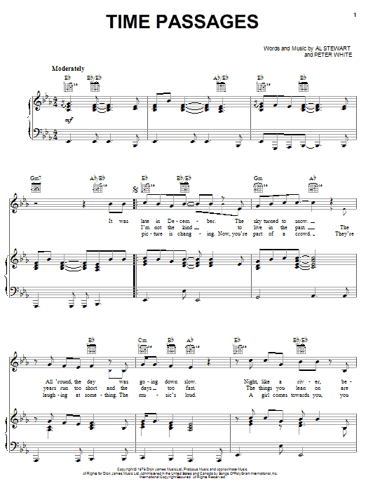 Al Stewart Time Passages Sheet Music Notes & Chords for Melody Line, Lyrics & Chords - Download or Print PDF