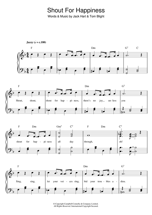 Al Bowlly Shout For Happiness Sheet Music Notes & Chords for Easy Piano - Download or Print PDF