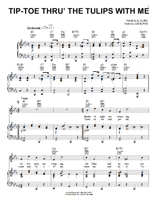 Tip-Toe Thru' The Tulips With Me sheet music