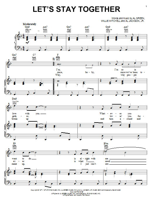 Let's Stay Together sheet music