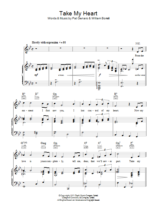 Al Martino Take My Heart Sheet Music Download Pdf Score 111187