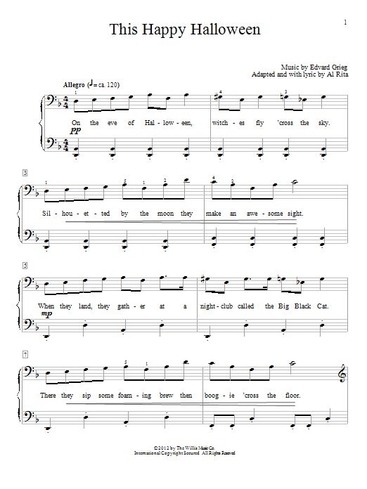 Preview Al Rita This Happy Halloween Pop sheet music, notes and chords for Educational Piano, SKU: 91890 This Happy Halloween sheet music