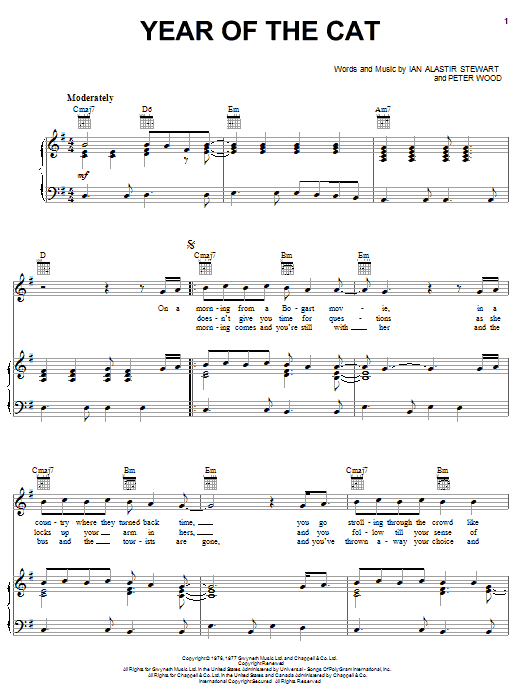Year Of The Cat sheet music