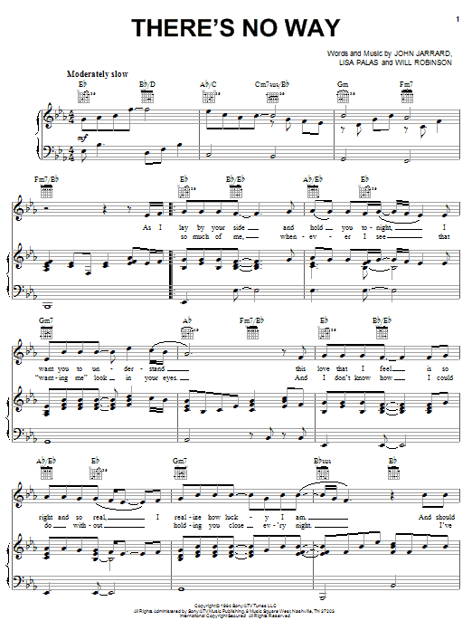 Preview Alabama There's No Way Pop sheet music, notes and chords for Piano, Vocal & Guitar (Right-Hand Melody), SKU: 54631 There's No Way sheet music