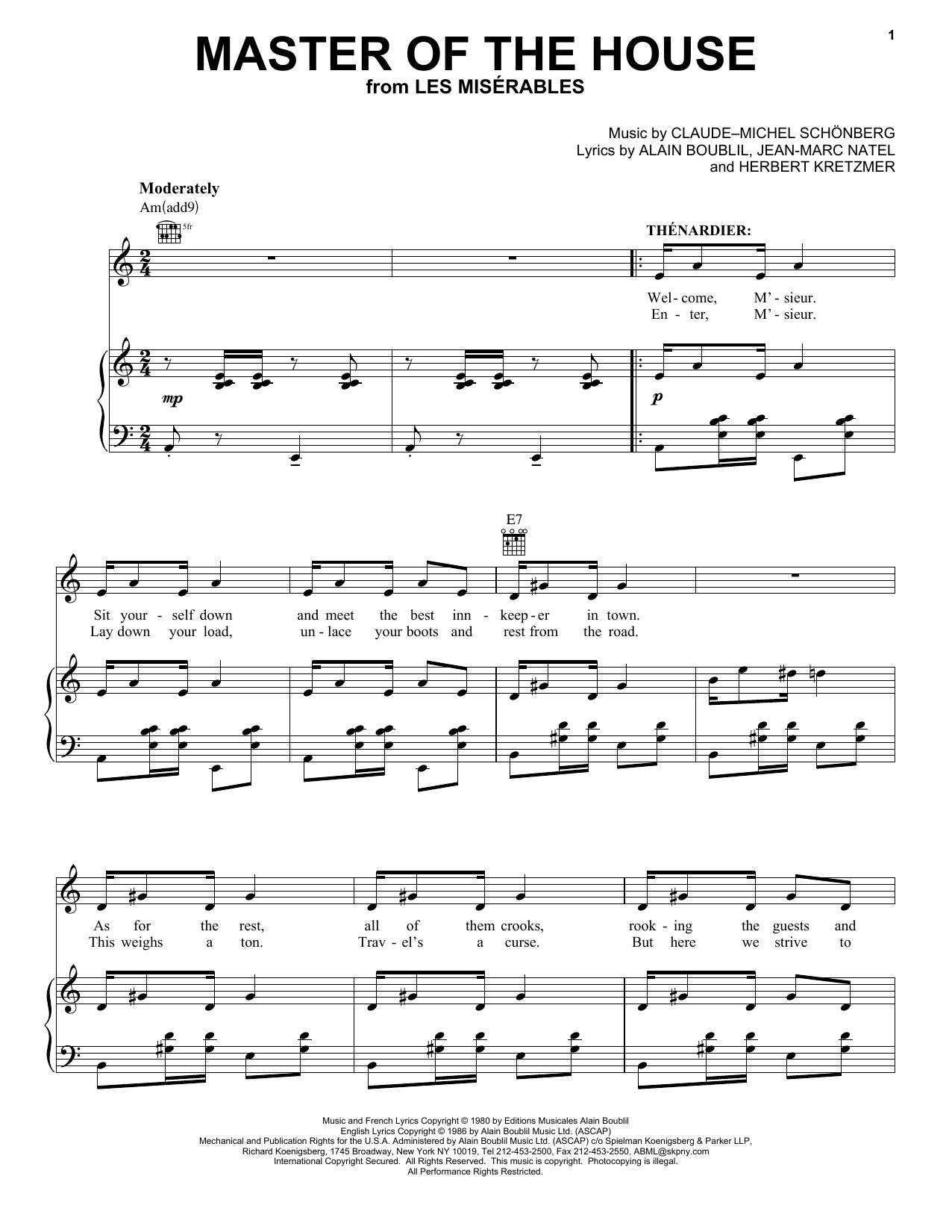 Master Of The House sheet music
