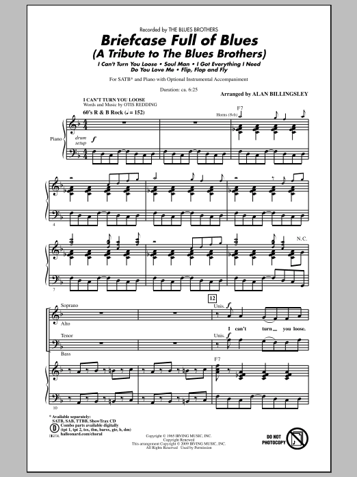 Alan Billingsley Briefcase Full Of Blues (A Tribute to the Blues Brothers) Sheet Music Notes & Chords for SATB - Download or Print PDF