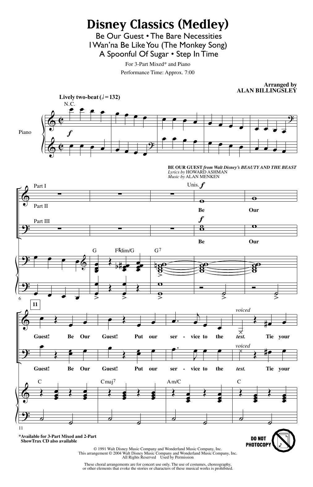 Alan Billingsley Disney Classics (Medley) Sheet Music Notes & Chords for 2-Part Choir - Download or Print PDF