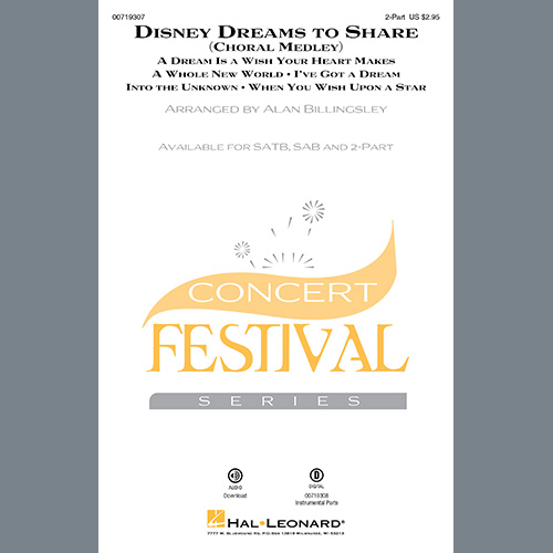 Alan Billingsley, Disney Dreams To Share (Choral Medley), SAB Choir