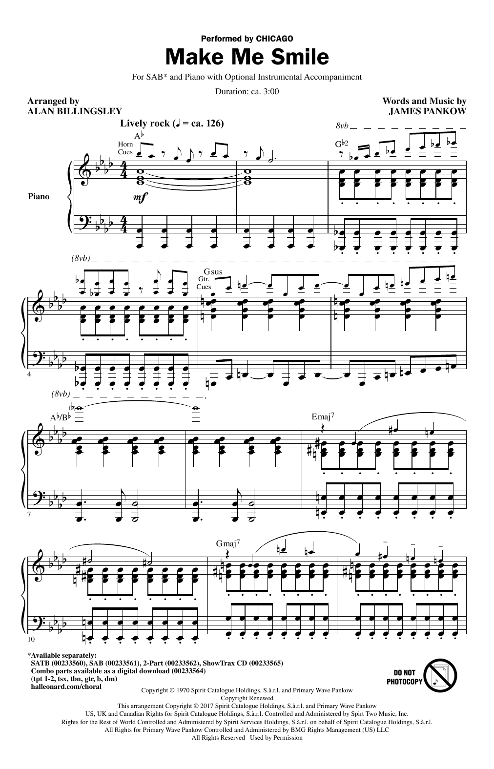 Alan Billingsley Make Me Smile Sheet Music Notes & Chords for SATB - Download or Print PDF