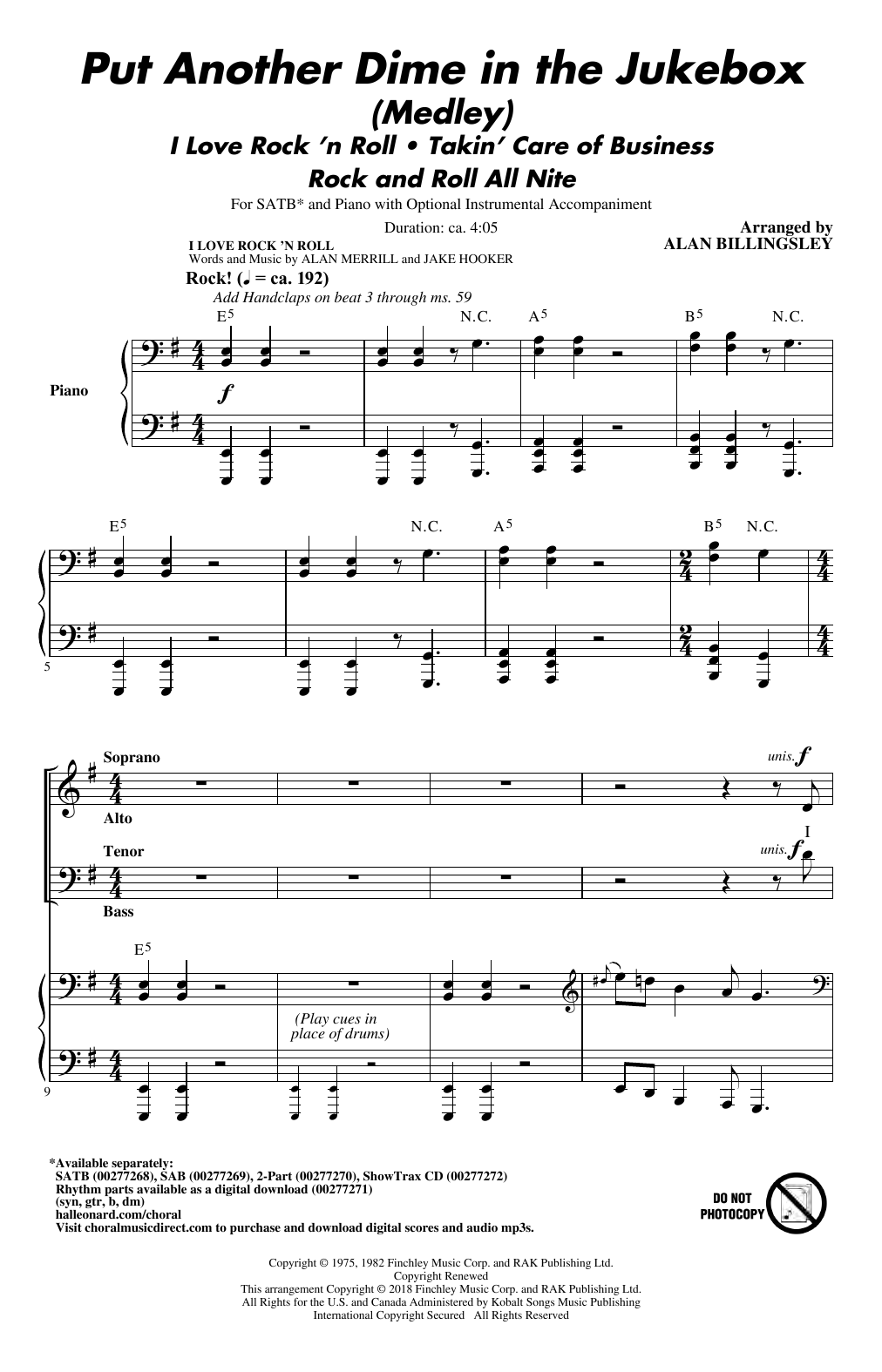 Alan Billingsley Put Another Dime In The Jukebox (Medley) Sheet Music Notes & Chords for 2-Part Choir - Download or Print PDF