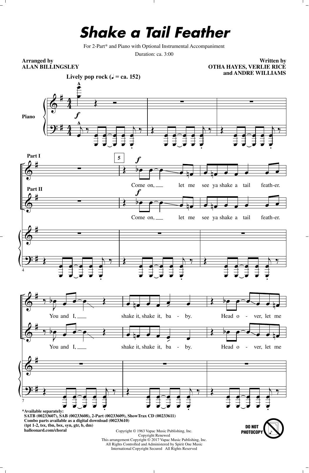 Alan Billingsley Shake A Tail Feather Sheet Music Notes & Chords for SATB - Download or Print PDF