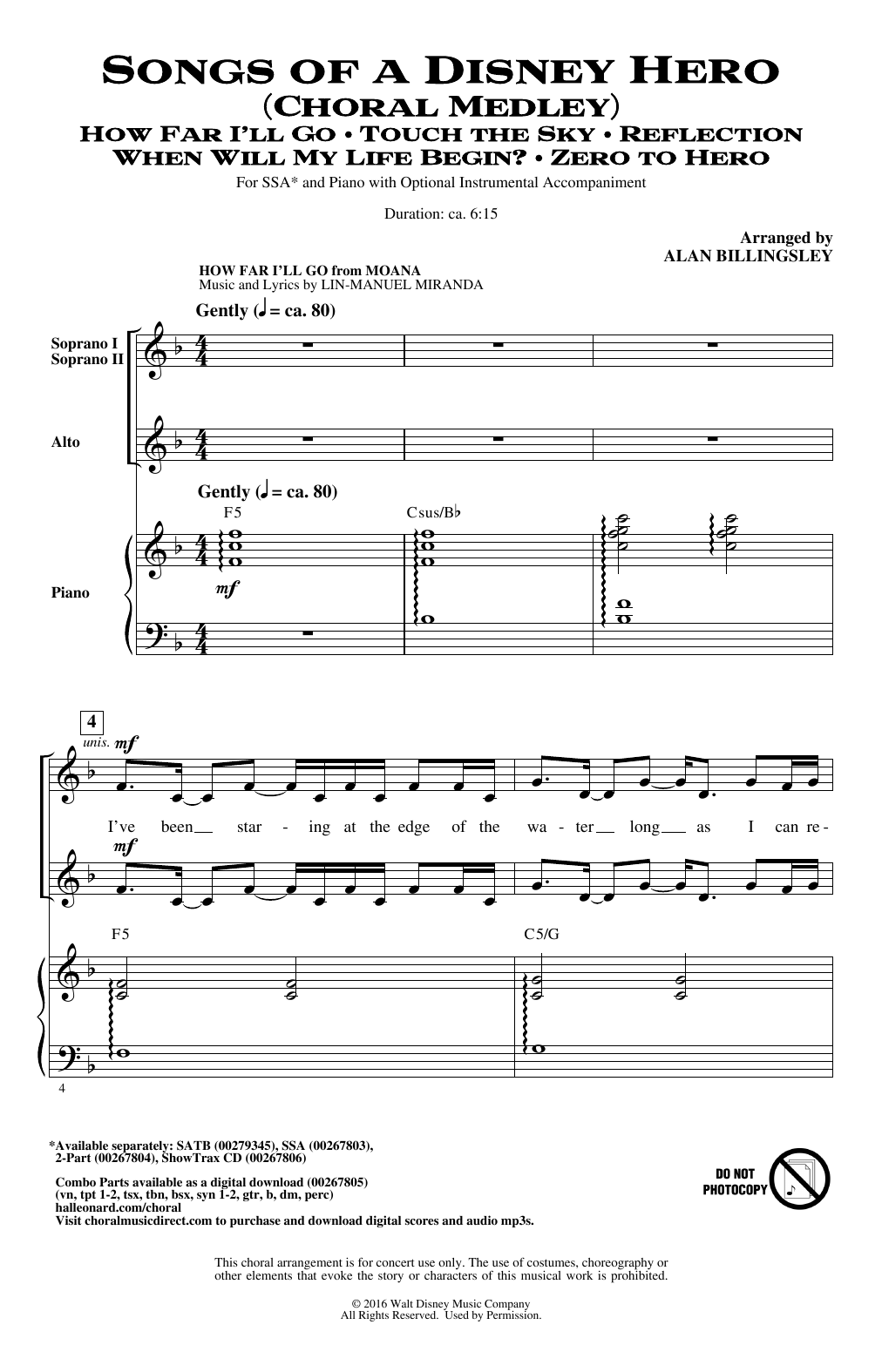 Alan Billingsley Songs of a Disney Hero Sheet Music Notes & Chords for 2-Part Choir - Download or Print PDF