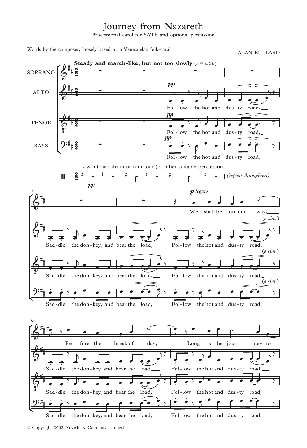 Alan Bullard Journey From Nazareth Sheet Music Notes & Chords for Choir - Download or Print PDF