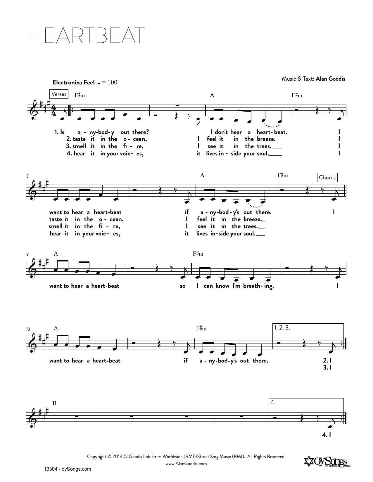 Alan Goodis Heartbeat Sheet Music Notes & Chords for Real Book – Melody, Lyrics & Chords - Download or Print PDF