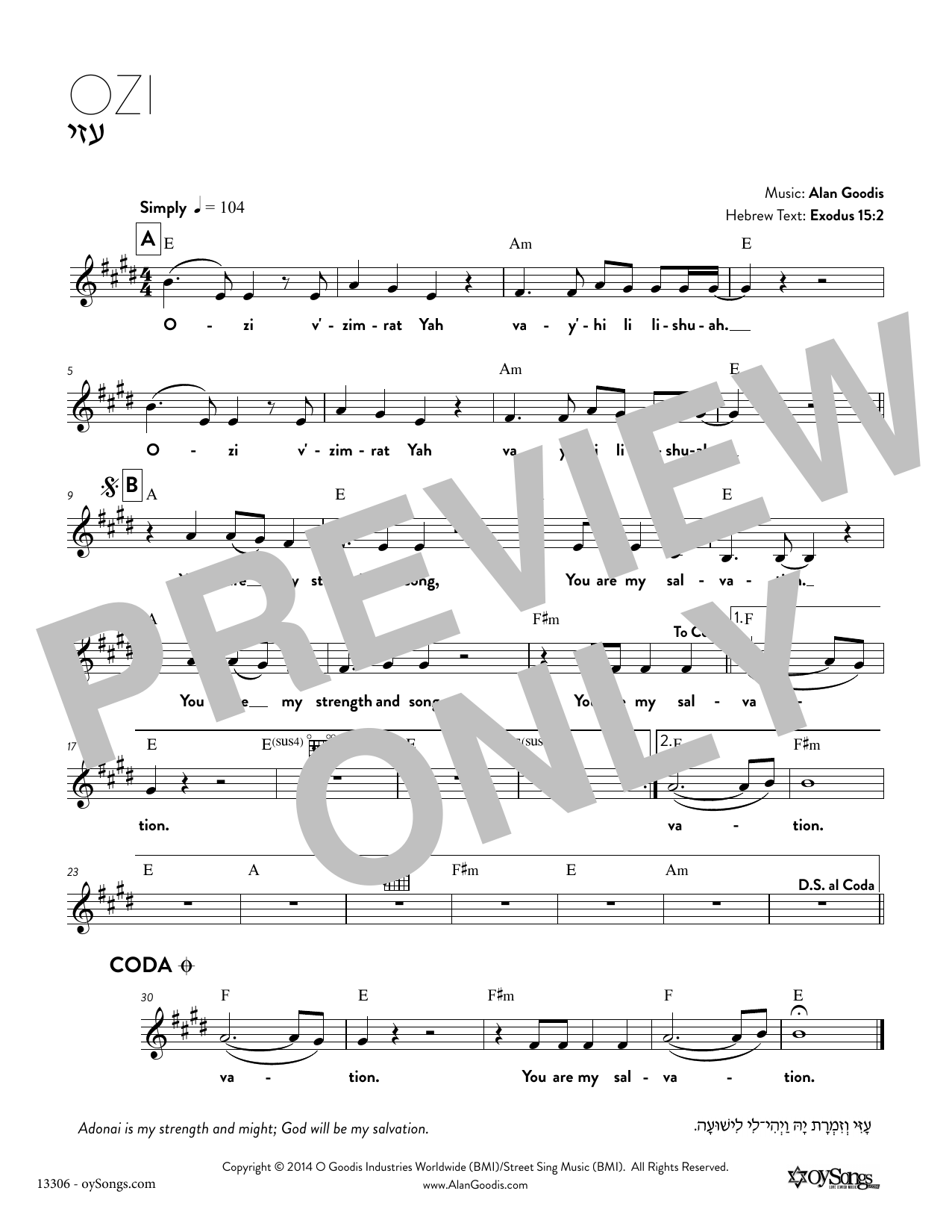 Alan Goodis Ozi Sheet Music Notes & Chords for Real Book – Melody, Lyrics & Chords - Download or Print PDF