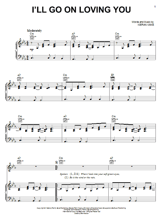 Alan Jackson I'll Go On Loving You Sheet Music Notes & Chords for Piano, Vocal & Guitar (Right-Hand Melody) - Download or Print PDF
