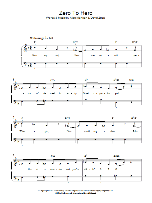 Alan Menken & David Zippel Zero To Hero Sheet Music Notes & Chords for Flute - Download or Print PDF