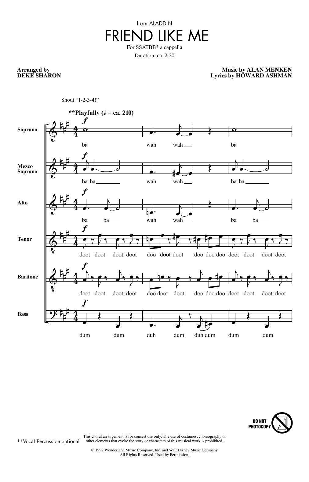 Alan Menken Friend Like Me (from Aladdin) (arr. Deke Sharon) Sheet Music Notes & Chords for SATB Choir - Download or Print PDF