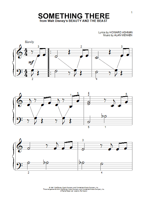 Howard Ashman Something There (from Beauty And The Beast) sheet music notes and chords. Download Printable PDF.