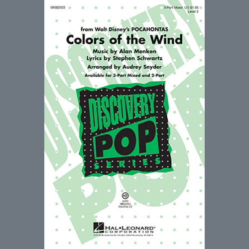 Alan Menken, Colors Of The Wind (arr. Audrey Snyder), 2-Part Choir