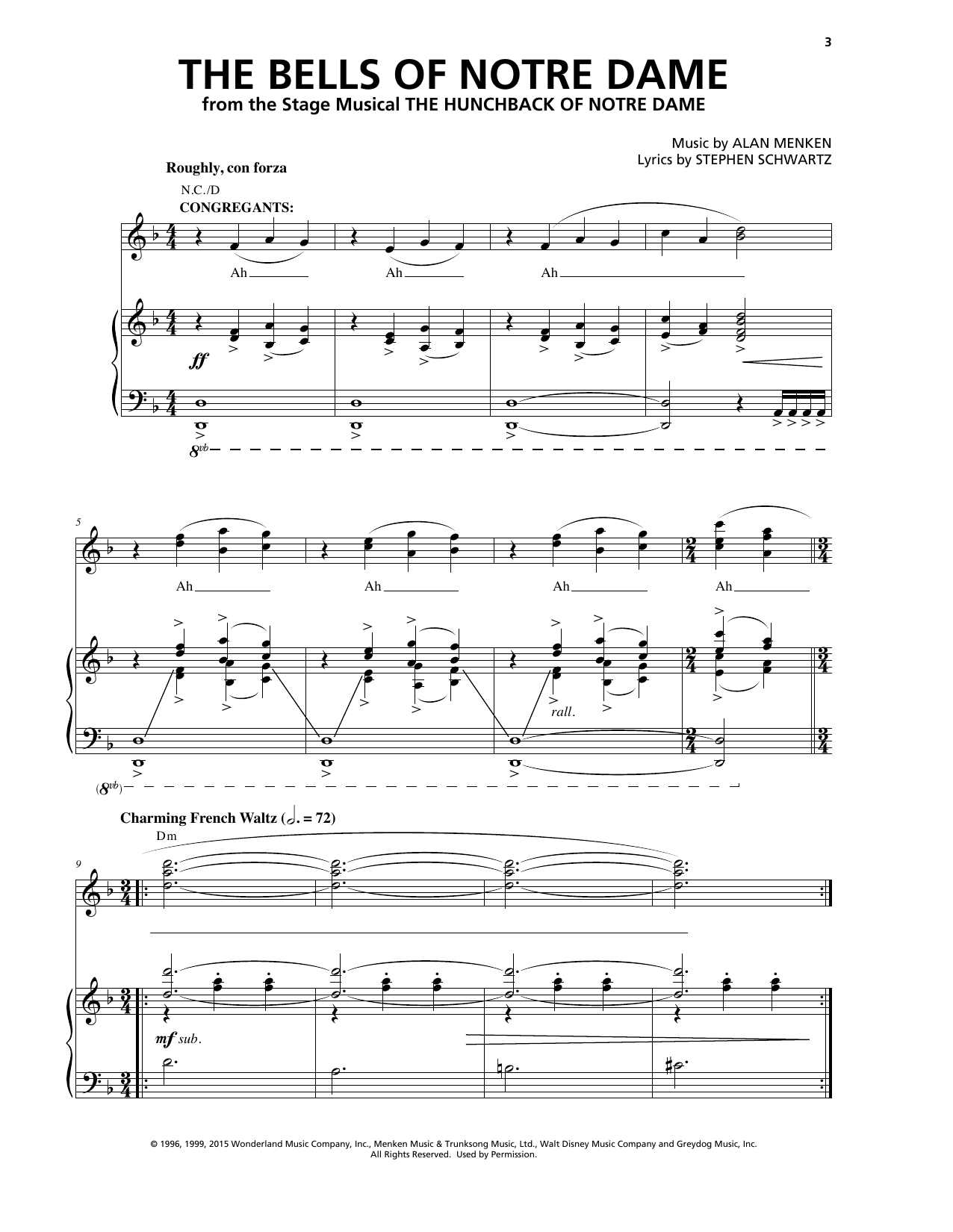 Alan Menken The Bells Of Notre Dame Sheet Music Notes & Chords for Piano & Vocal - Download or Print PDF