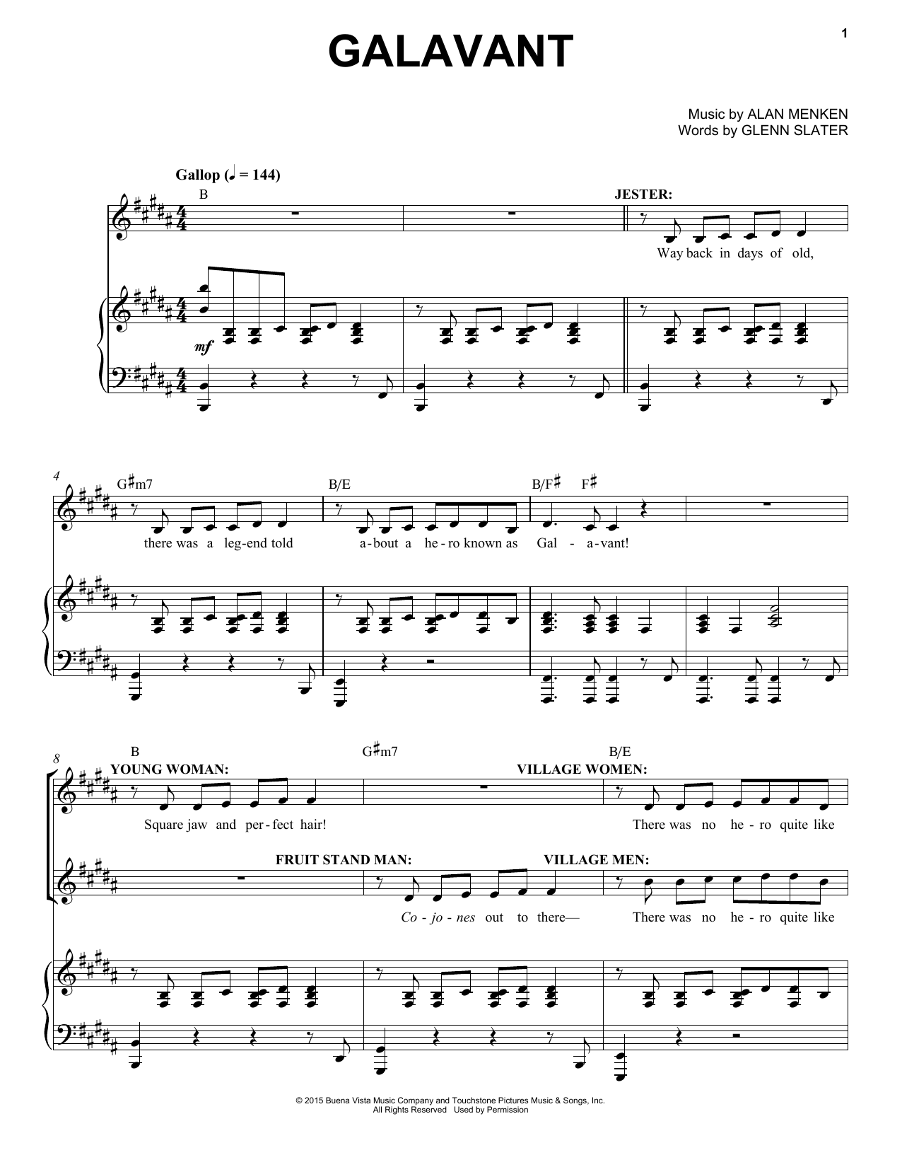 Alan Menken Galavant Sheet Music Notes & Chords for Piano & Vocal - Download or Print PDF
