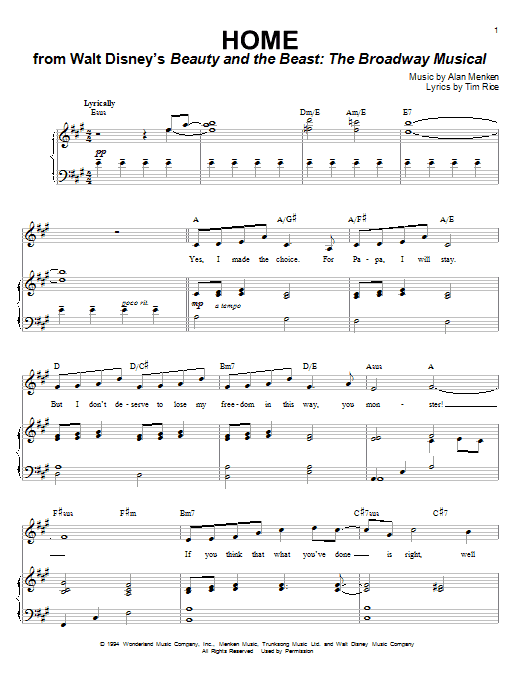 Alan Menken Home Sheet Music Notes & Chords for Tenor Saxophone - Download or Print PDF