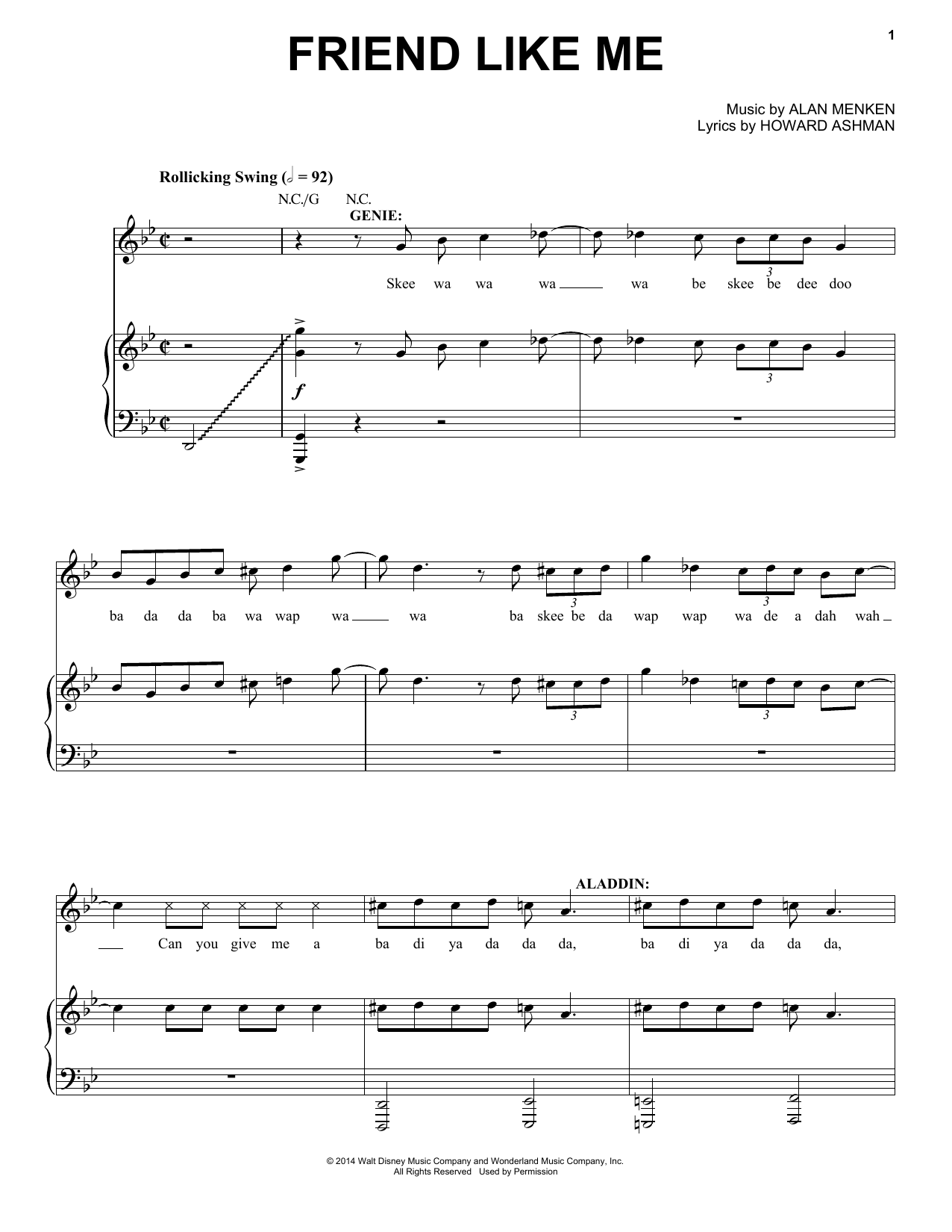Alan Menken Friend Like Me (from Aladdin) (Stageplay Version) Sheet Music Notes & Chords for Violin - Download or Print PDF