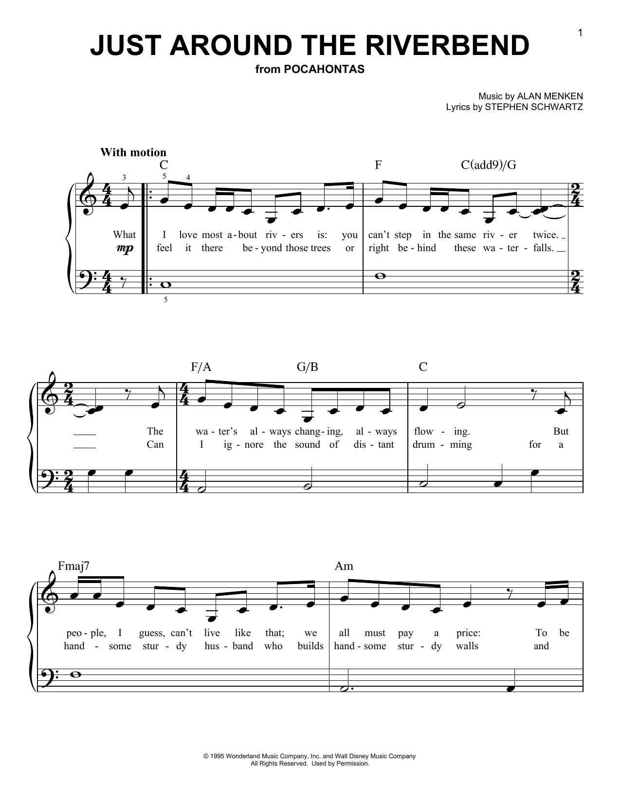 Alan Menken Just Around The Riverbend (from Pocahontas) Sheet Music Notes & Chords for Flute Duet - Download or Print PDF