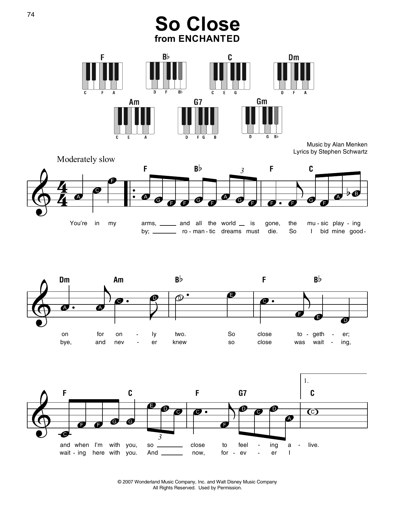 Alan Menken So Close (from Enchanted) Sheet Music Notes & Chords for Super Easy Piano - Download or Print PDF