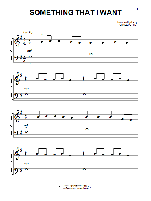 Alan Menken Something That I Want (from Disney's Tangled) Sheet Music Notes & Chords for Piano (Big Notes) - Download or Print PDF