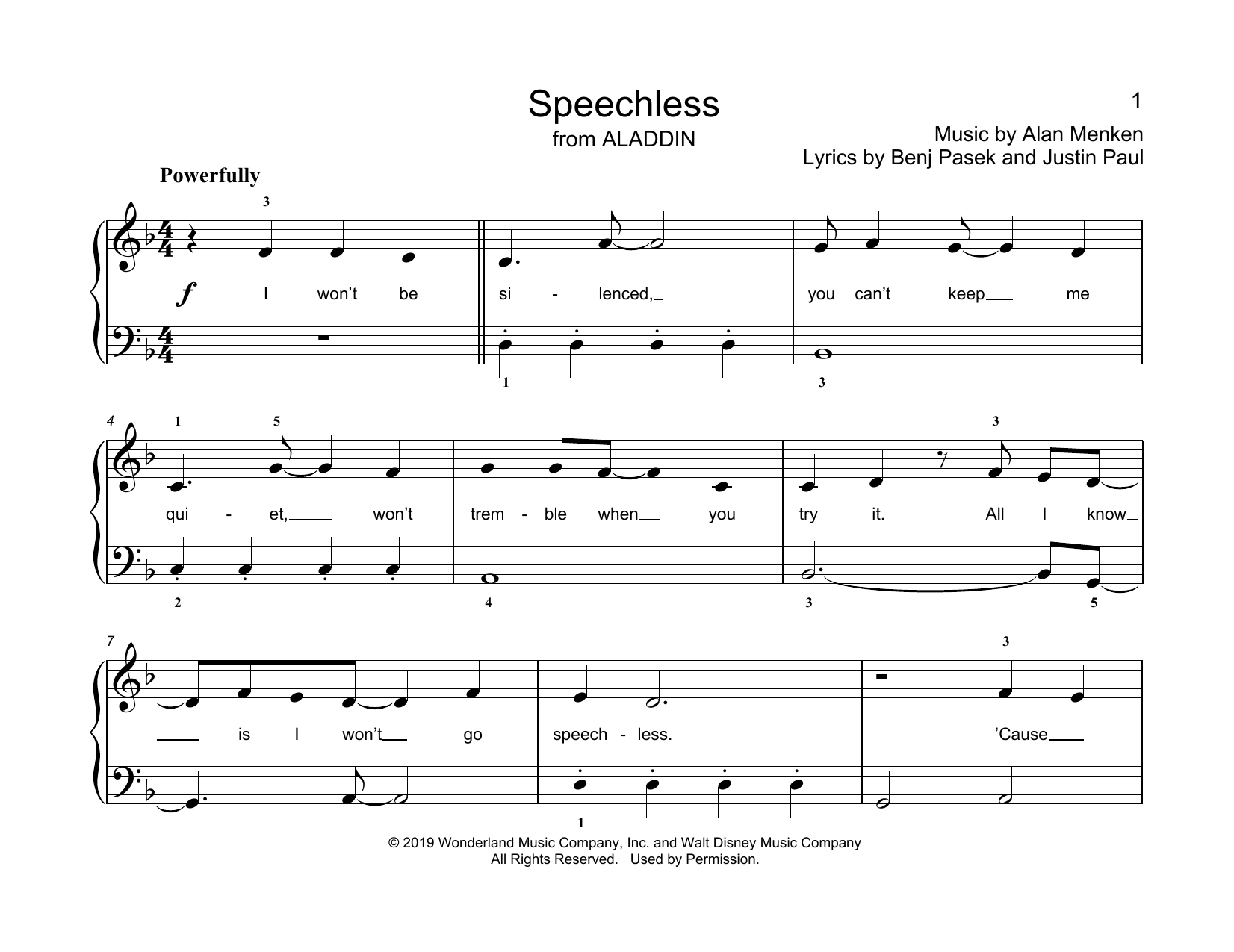 Alan Menken Speechless (from Aladdin) (arr. Christopher Hussey) Sheet Music Notes & Chords for Educational Piano - Download or Print PDF