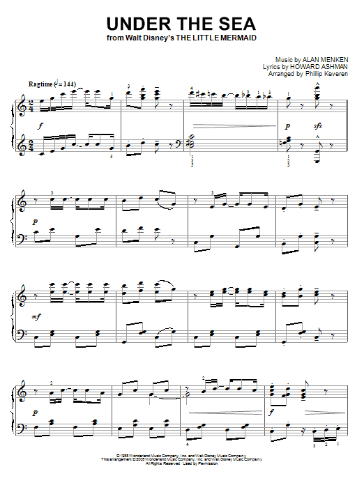 Alan Menken Under The Sea [Classical version] (from The Little Mermaid) (arr. Phillip Keveren) Sheet Music Notes & Chords for Piano - Download or Print PDF