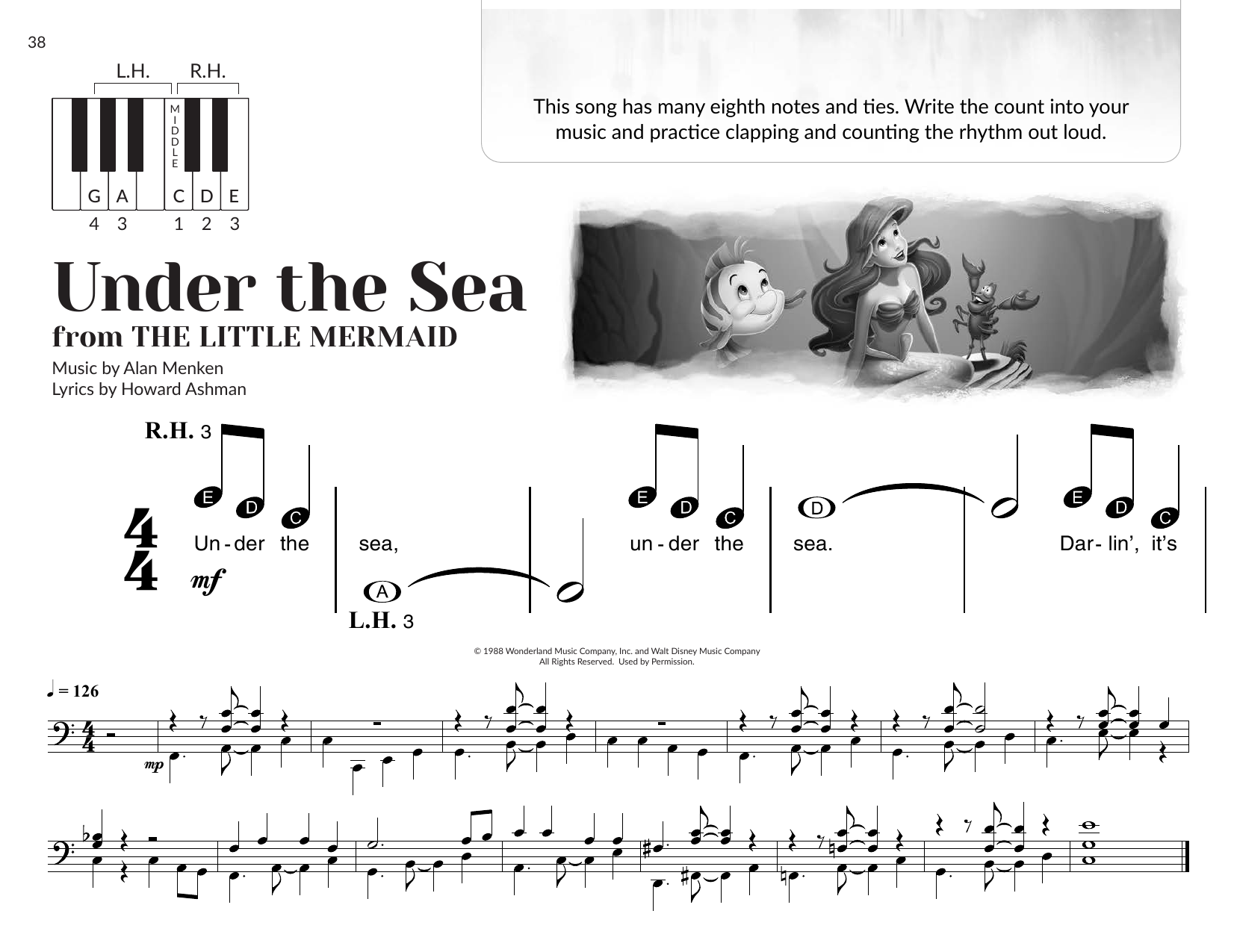 Alan Menken Under The Sea (from The Little Mermaid) (arr. Brittany McCorriston) Sheet Music Notes & Chords for Very Beginner Piano - Download or Print PDF