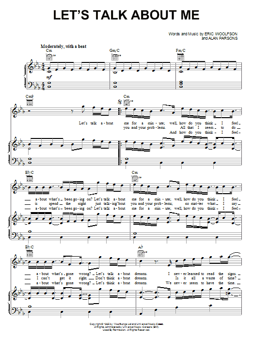 Alan Parsons Project Let's Talk About Me Sheet Music Notes & Chords for Piano, Vocal & Guitar (Right-Hand Melody) - Download or Print PDF