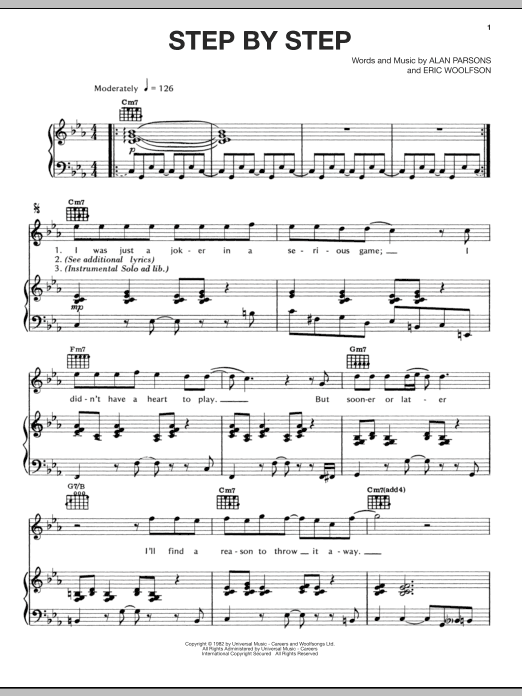 Alan Parsons Project Step By Step Sheet Music Notes & Chords for Piano, Vocal & Guitar (Right-Hand Melody) - Download or Print PDF