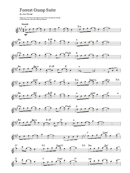 Alan Silvestri Forrest Gump Suite Sheet Music Notes & Chords for Melody Line & Chords - Download or Print PDF