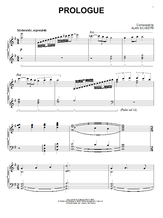 Alan Silvestri Prologue (from The Croods) Sheet Music Notes & Chords for Piano - Download or Print PDF