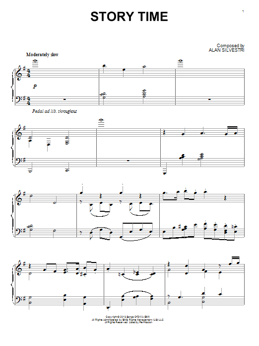 Alan Silvestri Story Time (from The Croods) Sheet Music Notes & Chords for Piano - Download or Print PDF