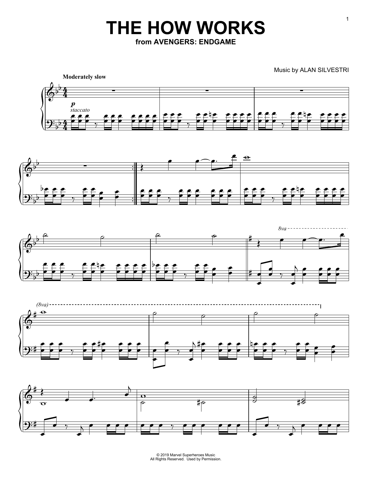 Alan Silvestri The How Works (from Avengers: Endgame) Sheet Music Notes & Chords for Piano Solo - Download or Print PDF