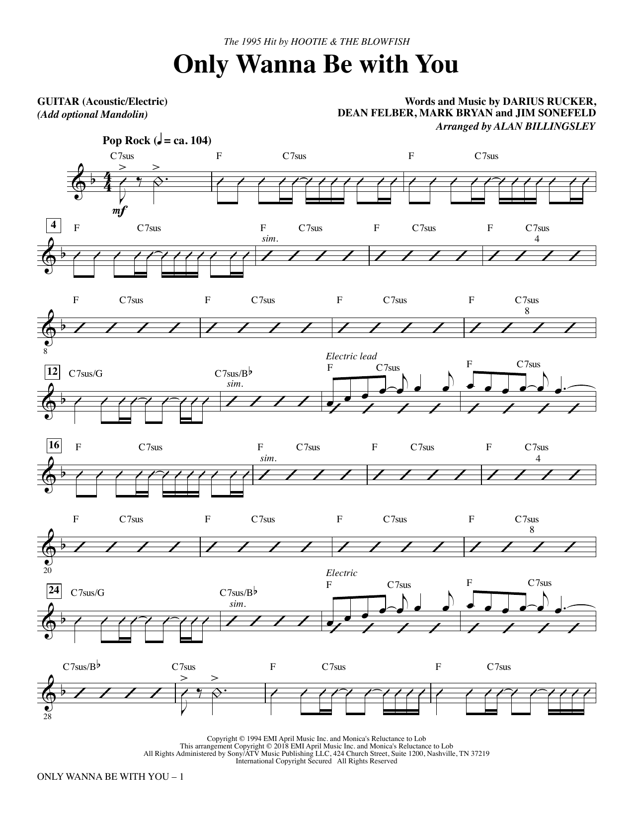 Only Wanna Be with You - Guitar (Acoustic & Electric) sheet music