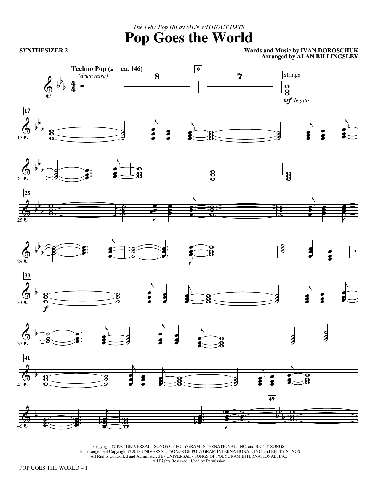 Pop Goes the World - Synthesizer II sheet music
