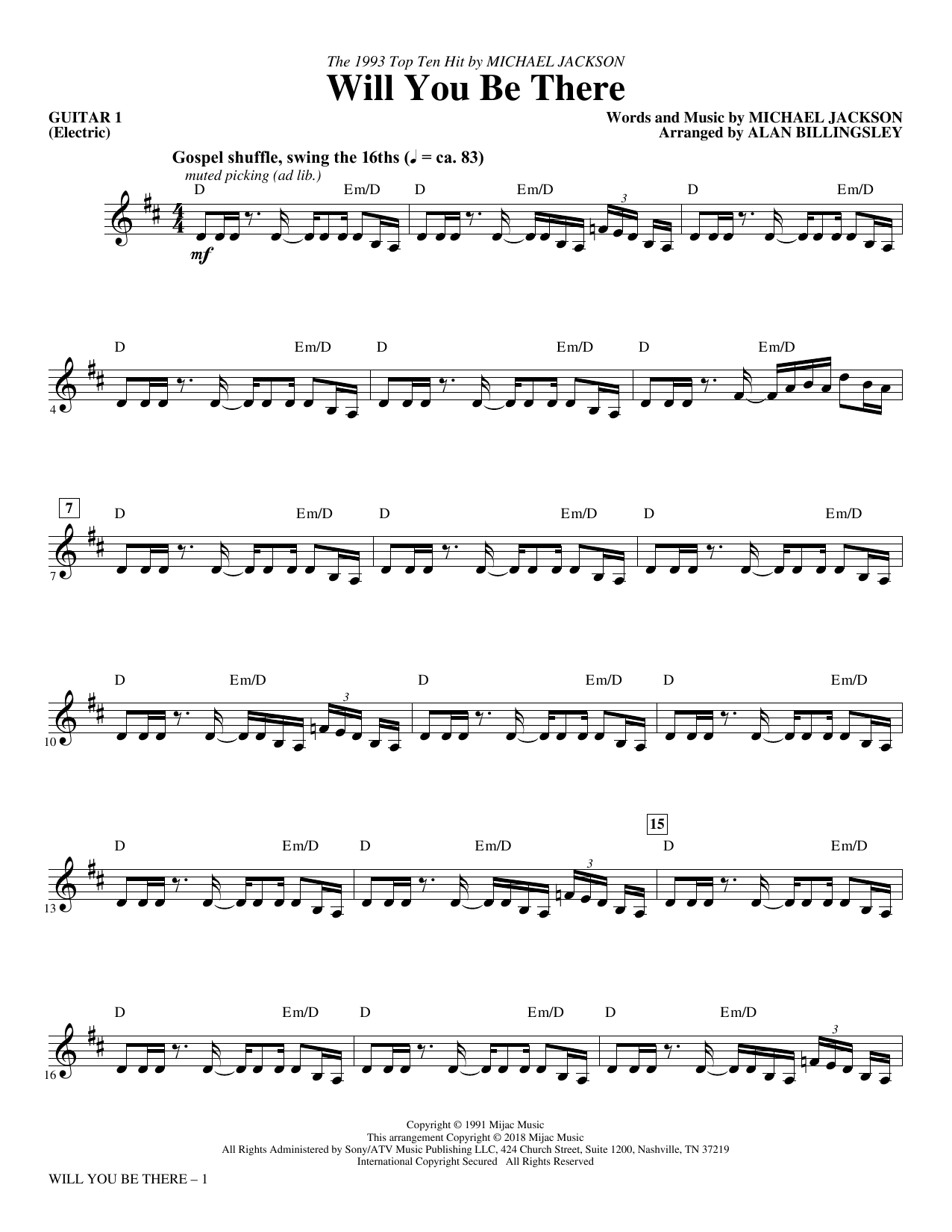 Will You Be There - Electric Guitar sheet music