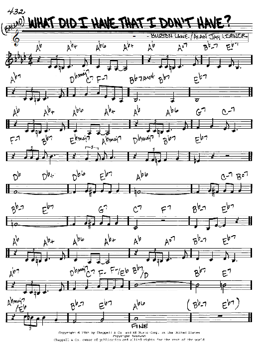 What Did I Have That I Don't Have? sheet music