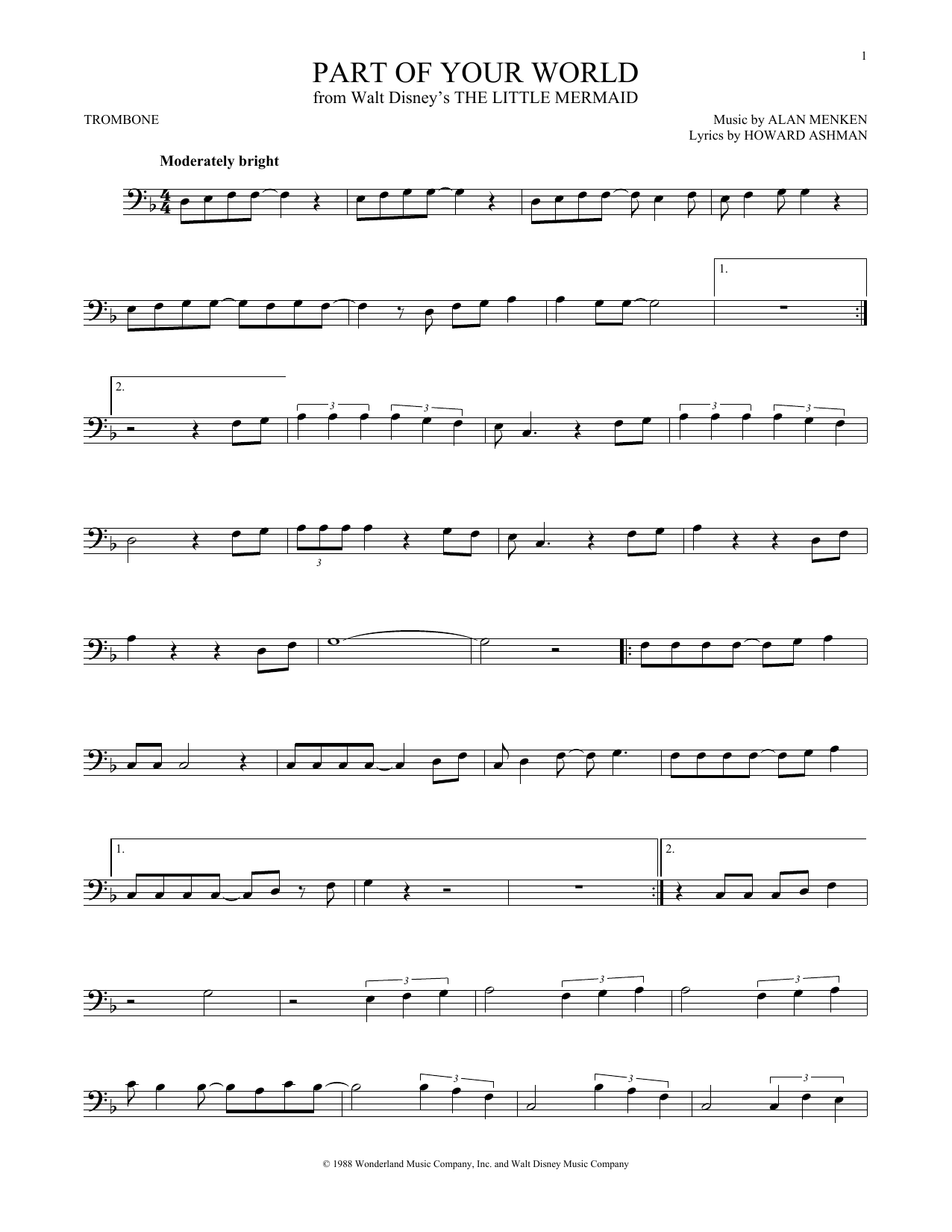 Part Of Your World (from The Little Mermaid) sheet music