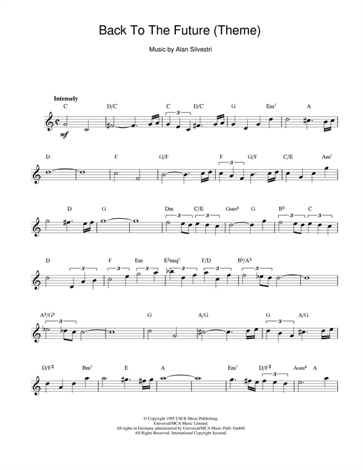 Back To The Future (Theme) sheet music