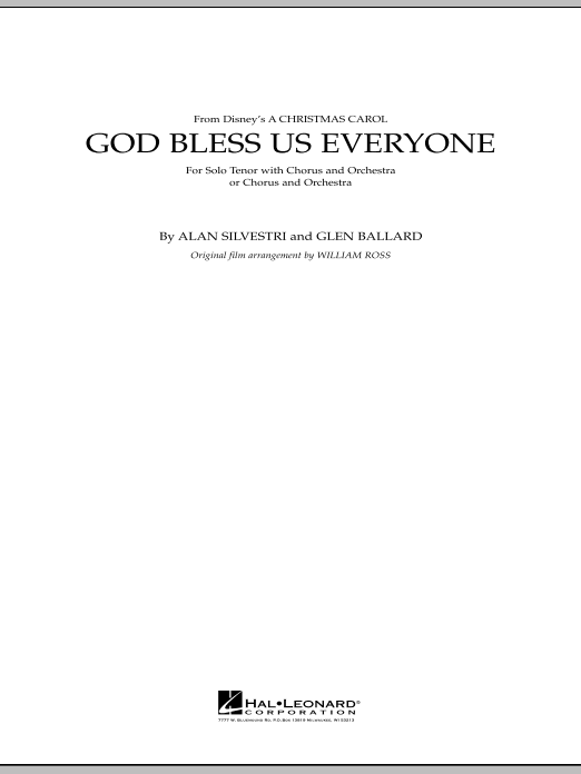 Preview Alan Silvestri God Bless Us Everyone - Full Score Christmas sheet music, notes and chords for Full Orchestra, SKU: 296395 God Bless Us Everyone - Full Score sheet music