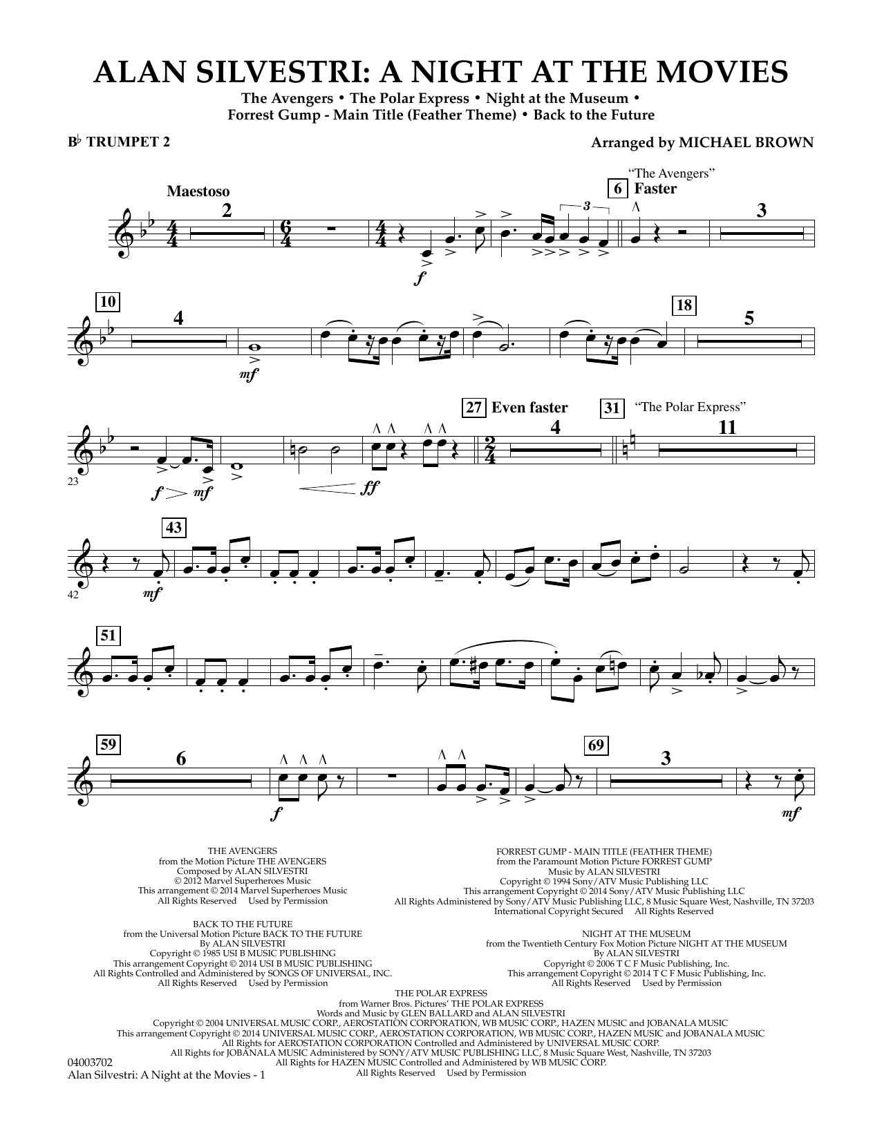 Michael Brown Alan Silvestri A Night At The Movies Bb Trumpet 2 Sheet Music Download Pdf Score 324760